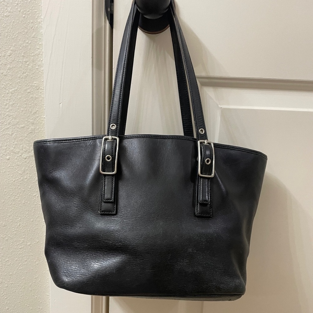 Vintage Coach Leather Legacy West Market Black Bag Y2K